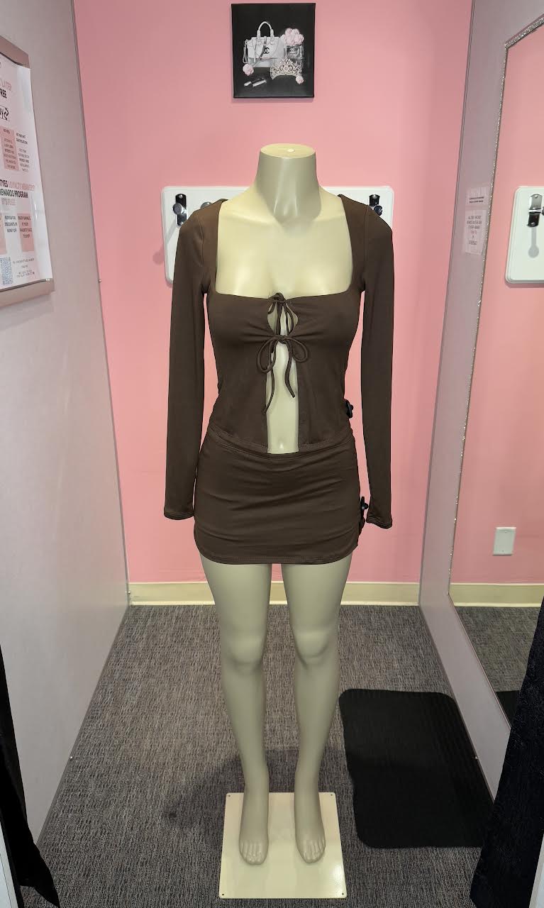 Brown stacy sold mini skort