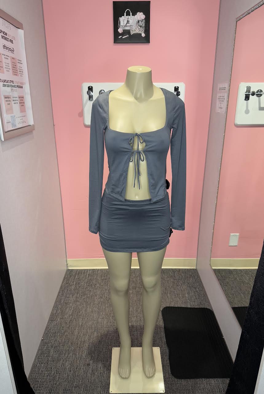 Charcoal stacy solid mini skort