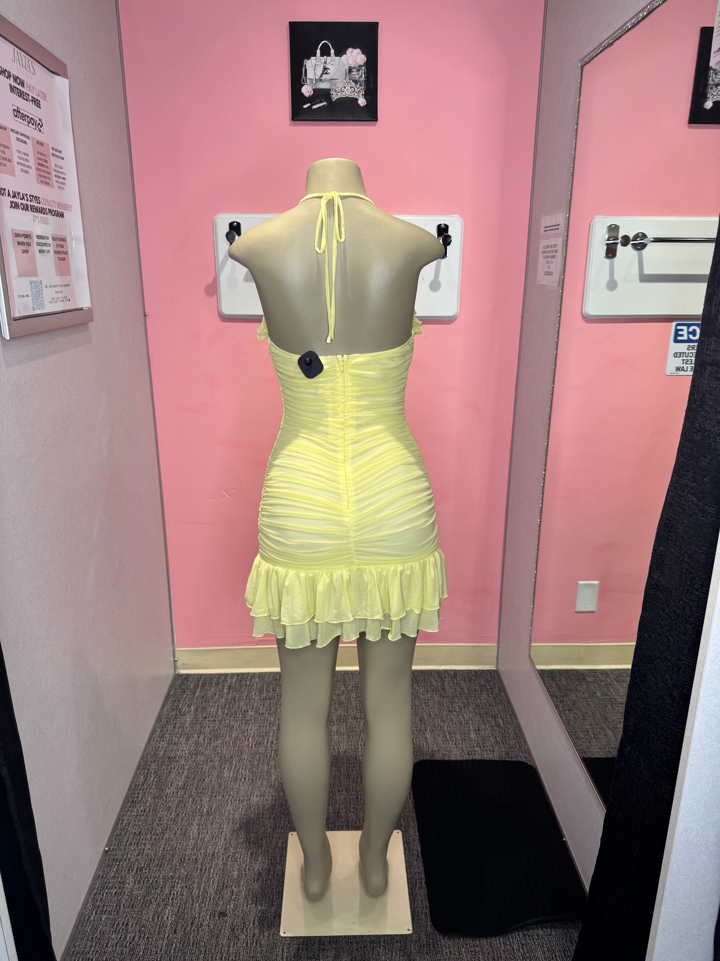Coco lemon halter mini dress