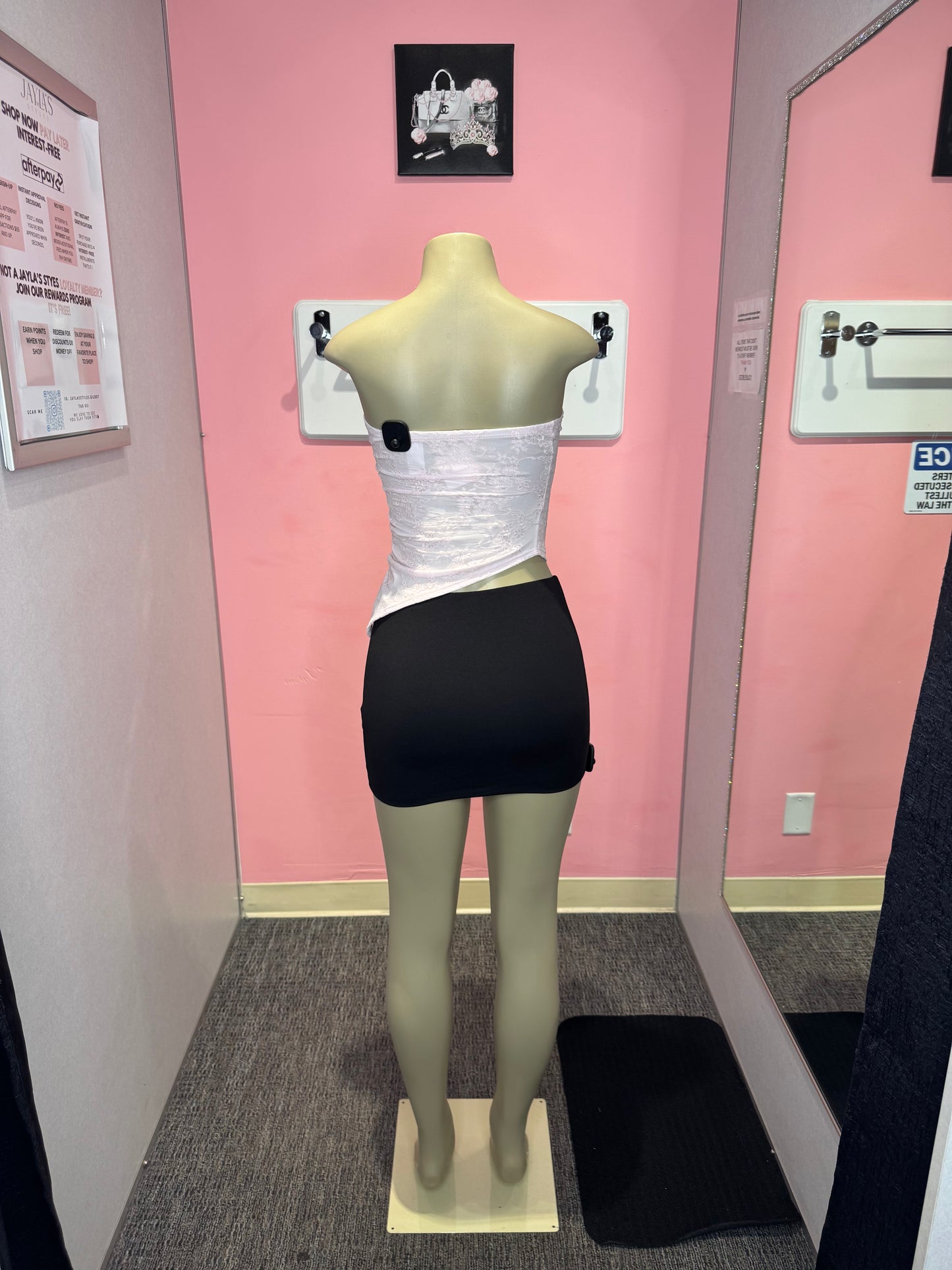 Joan pink lace asymmetric top