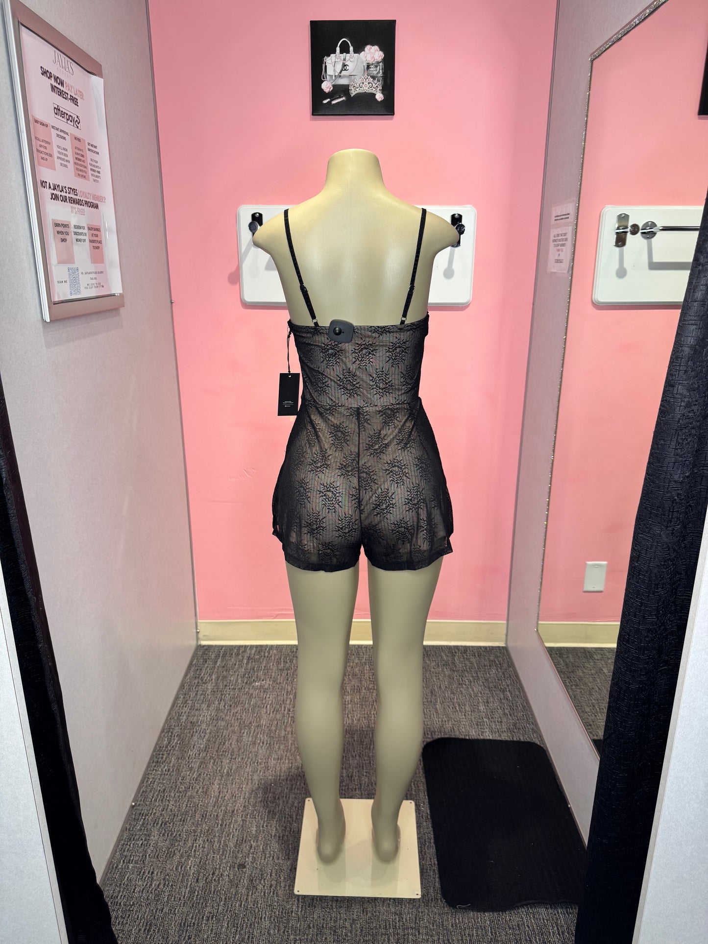 Nina black mesh romper
