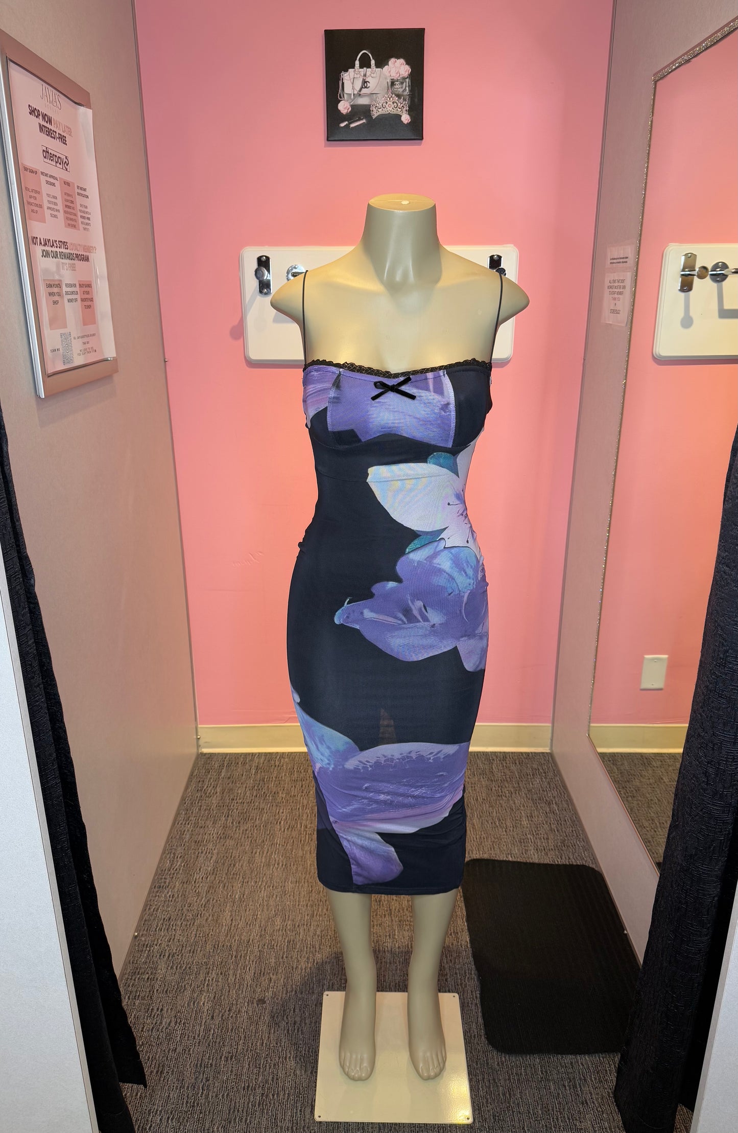 Purple flower black combo mindi