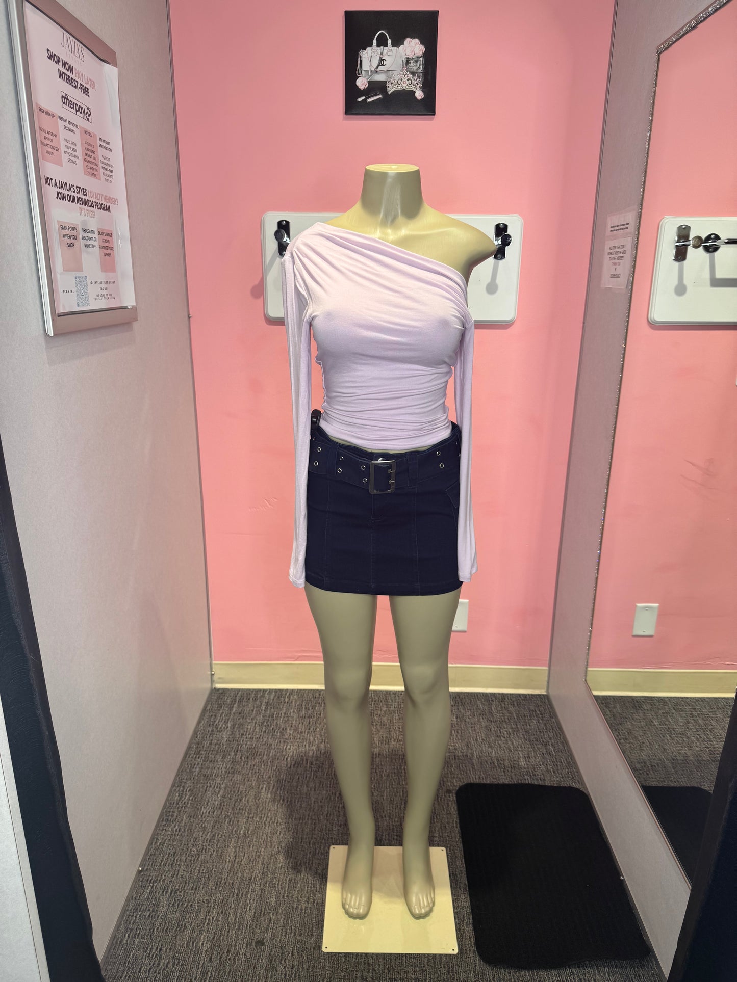 Lilac Lina side shoulder top