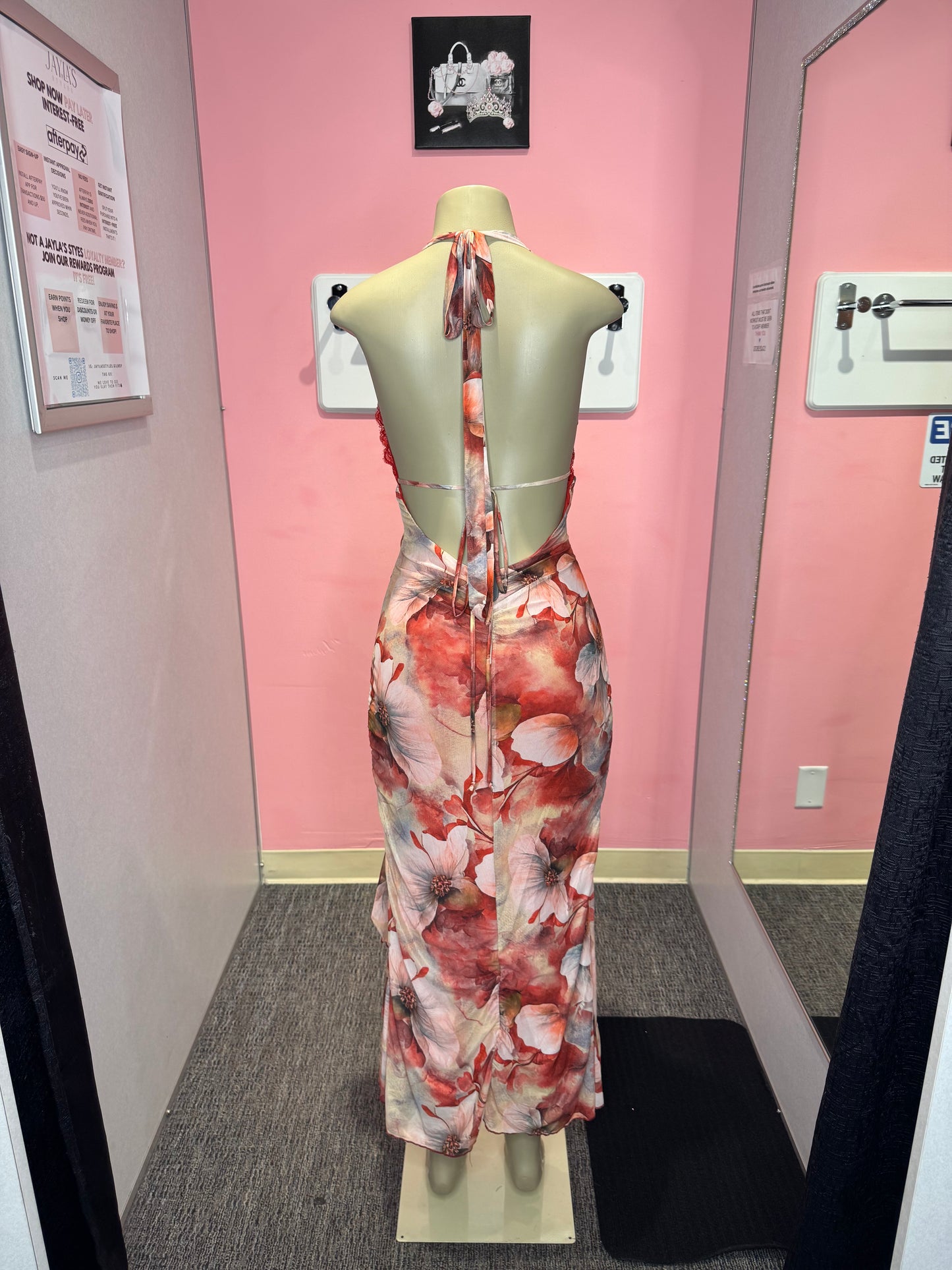 Lina red ruffle ruffle dress