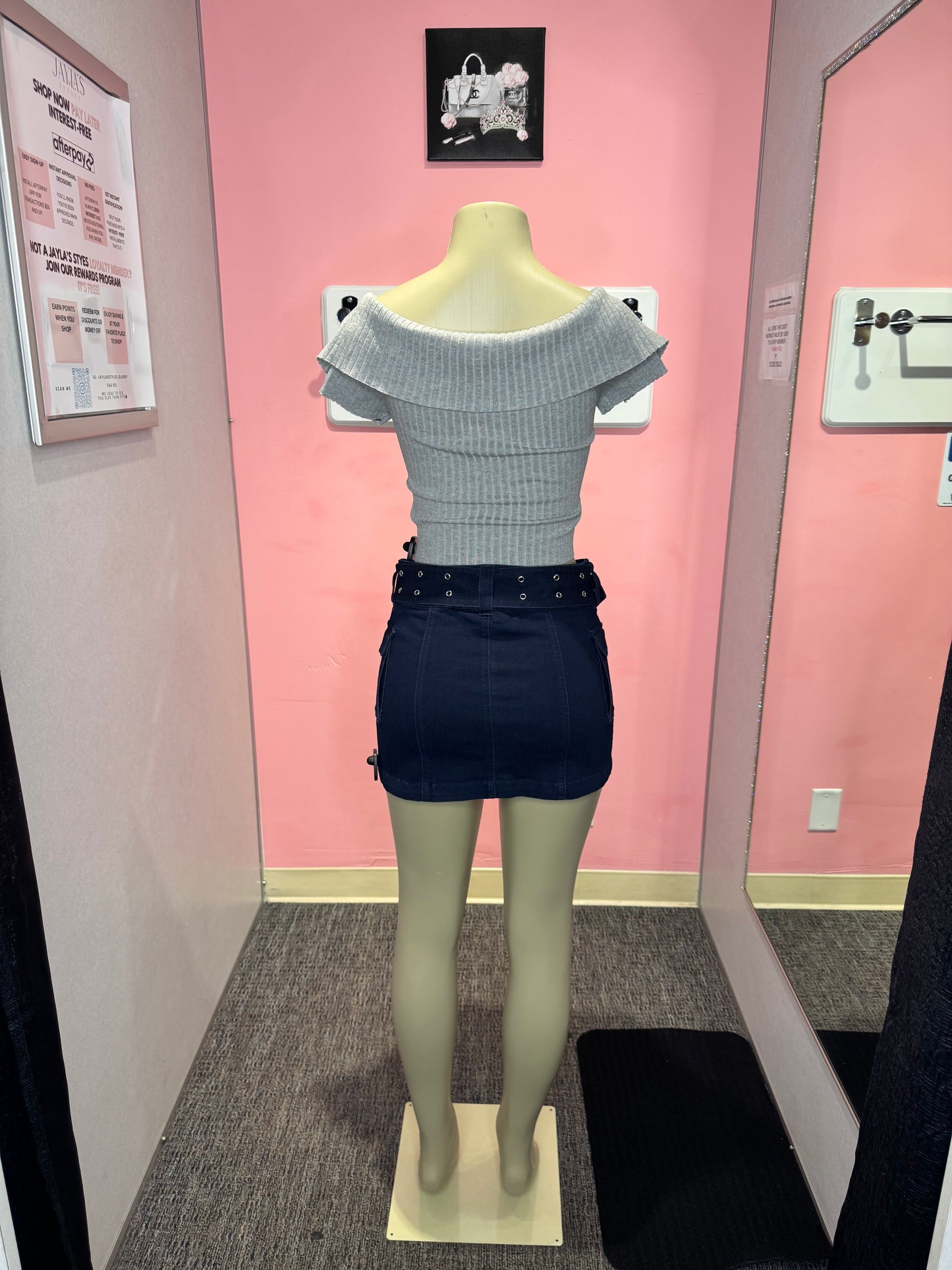 Shelly h. Grey ribbed top