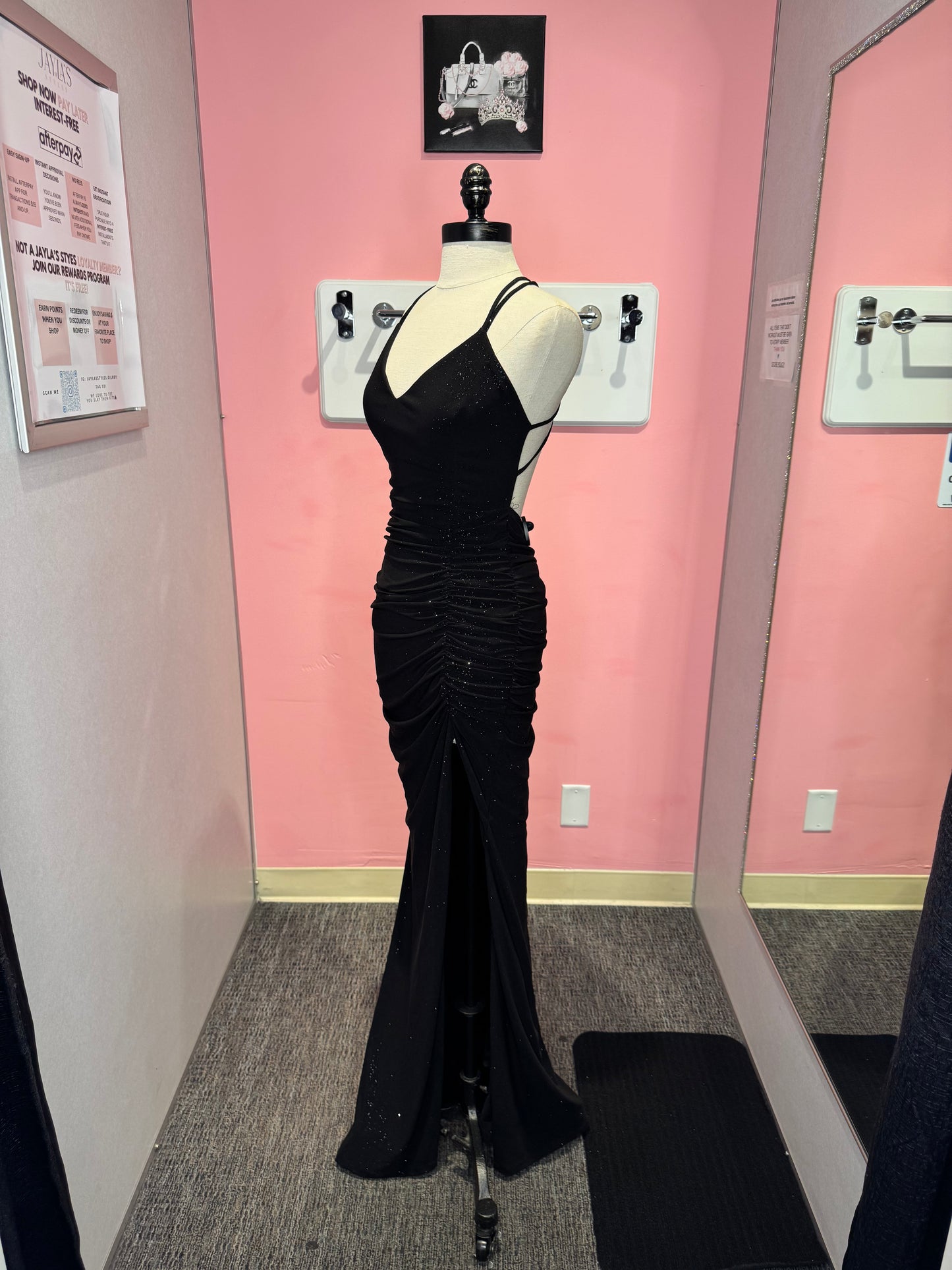 Myra black glitter maxi dress