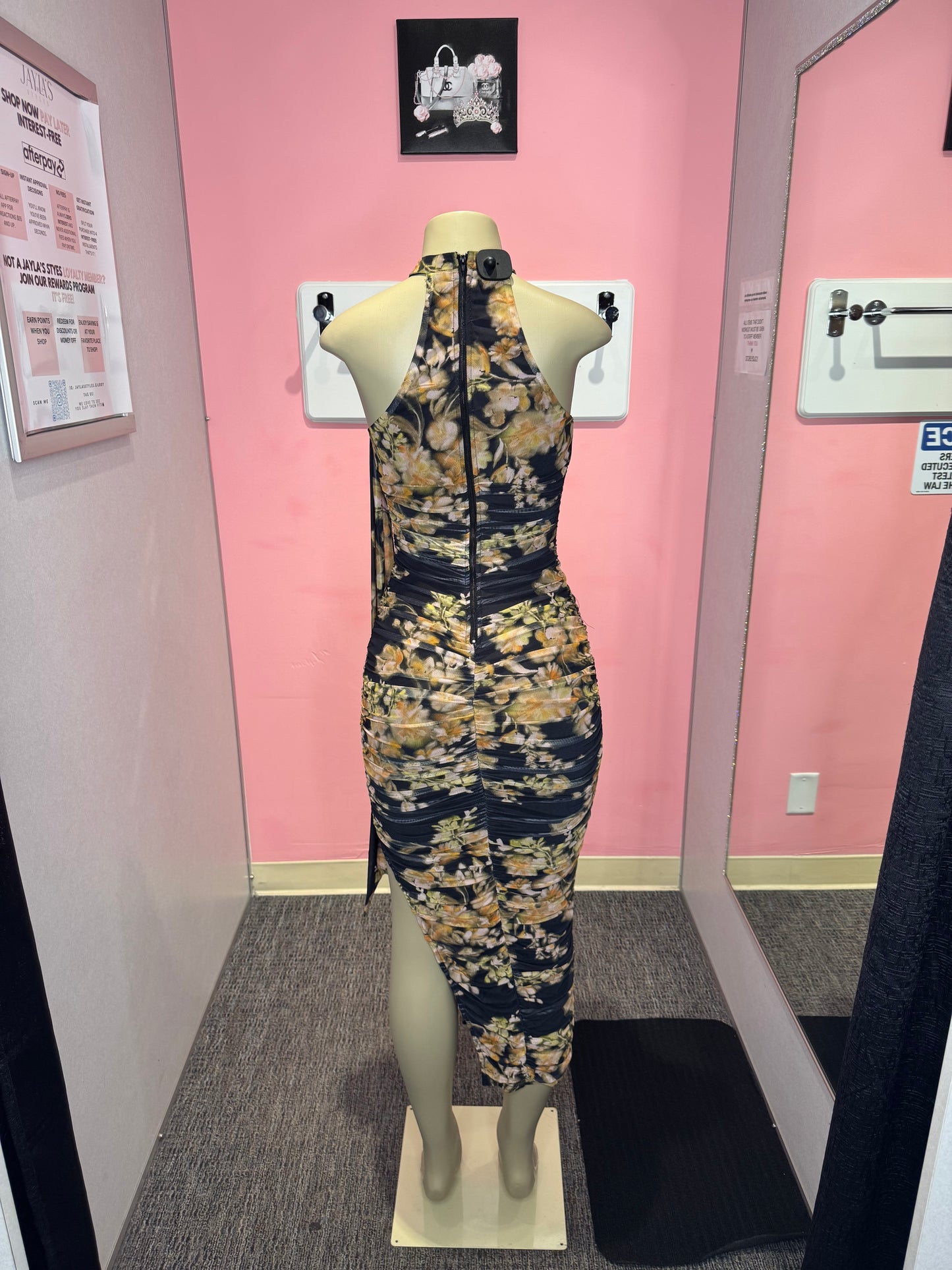 Clarissa black Mindi print dress