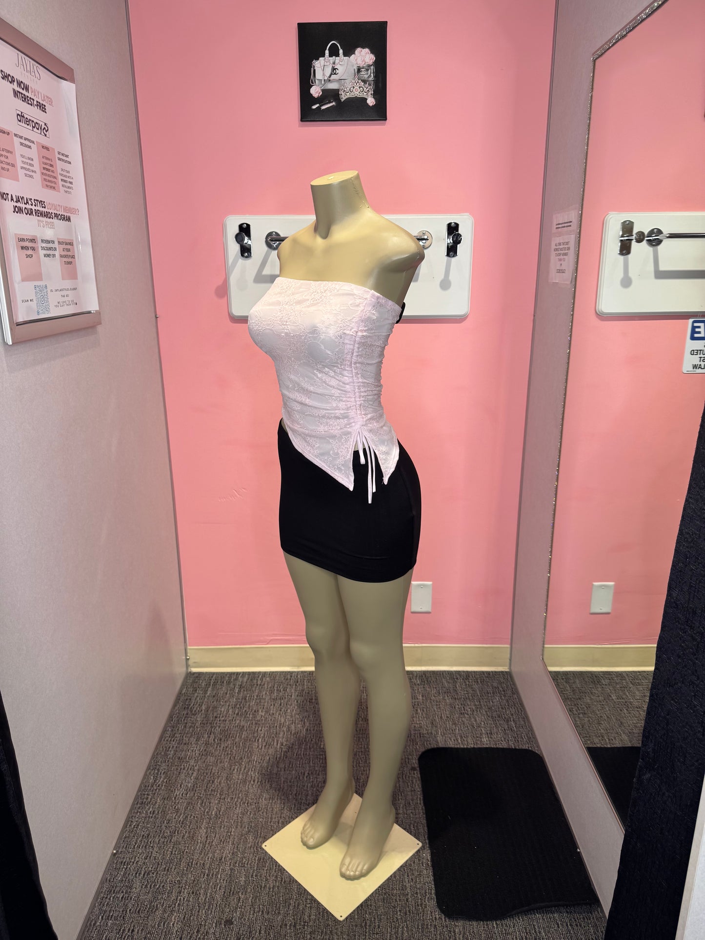 Joan pink lace asymmetric top