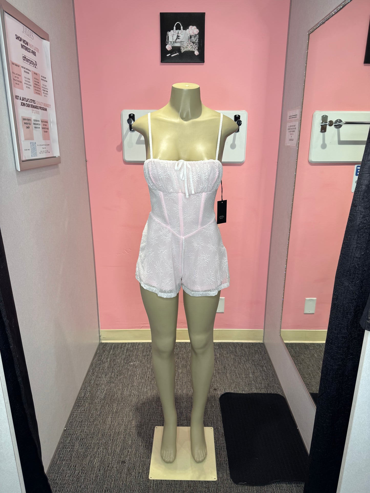 Nina pink mesh romper