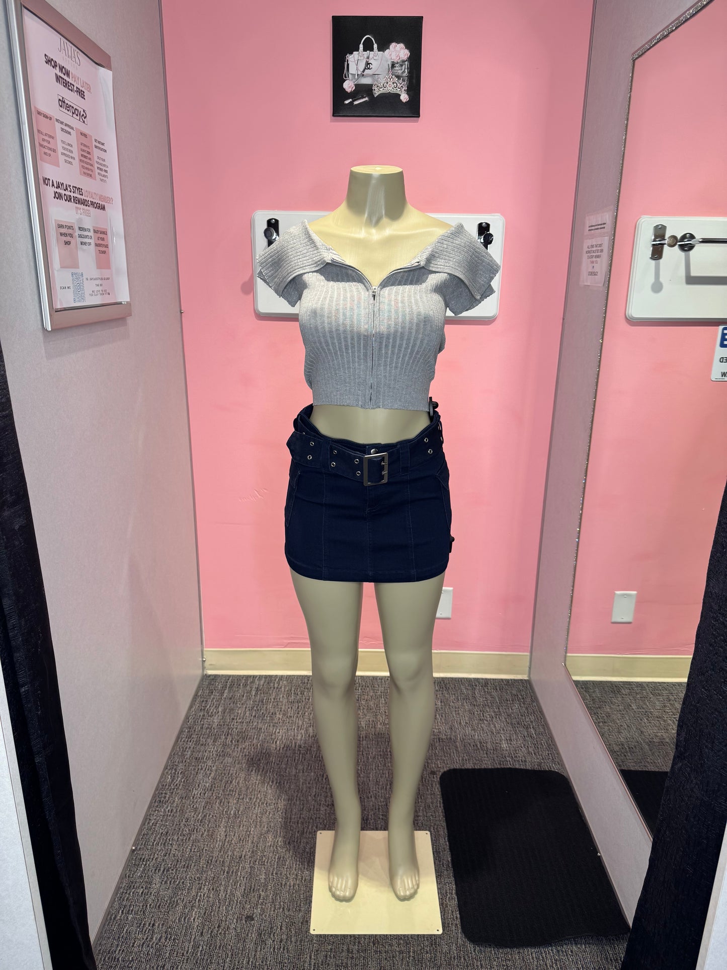 Shelly h. Grey ribbed top