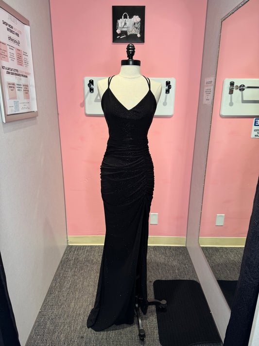 Myra black glitter maxi dress