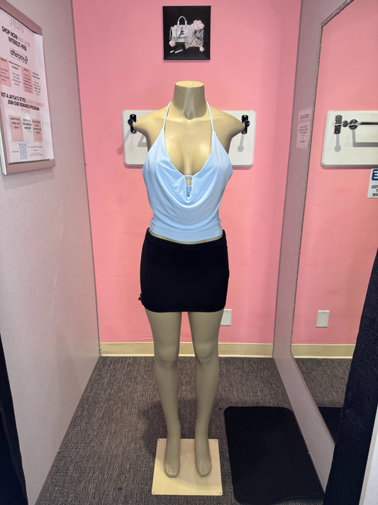 Beth baby blue cowl top