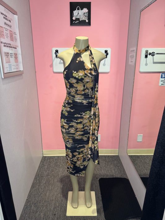 Clarissa black Mindi print dress