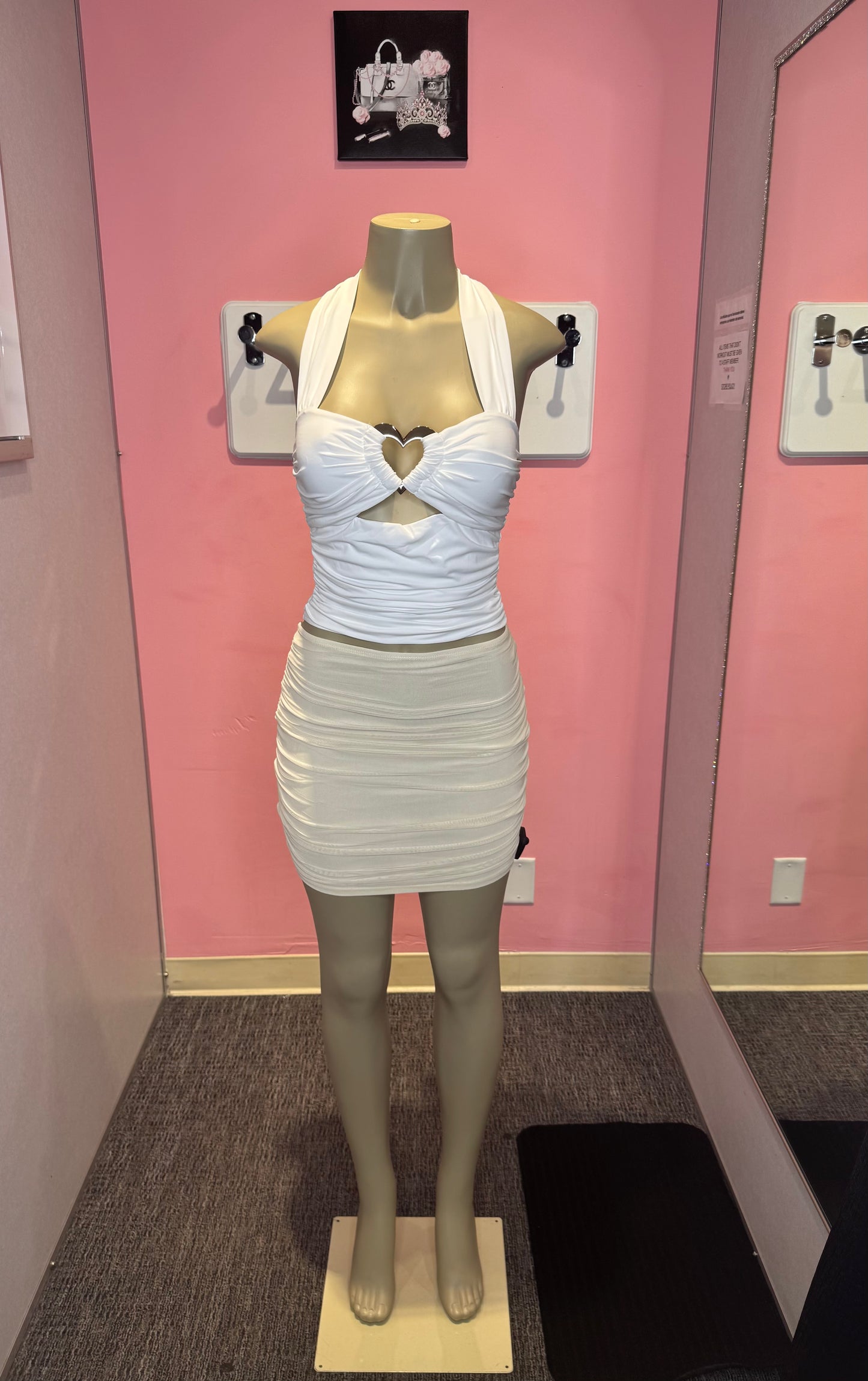 Ari cream mesh skirt