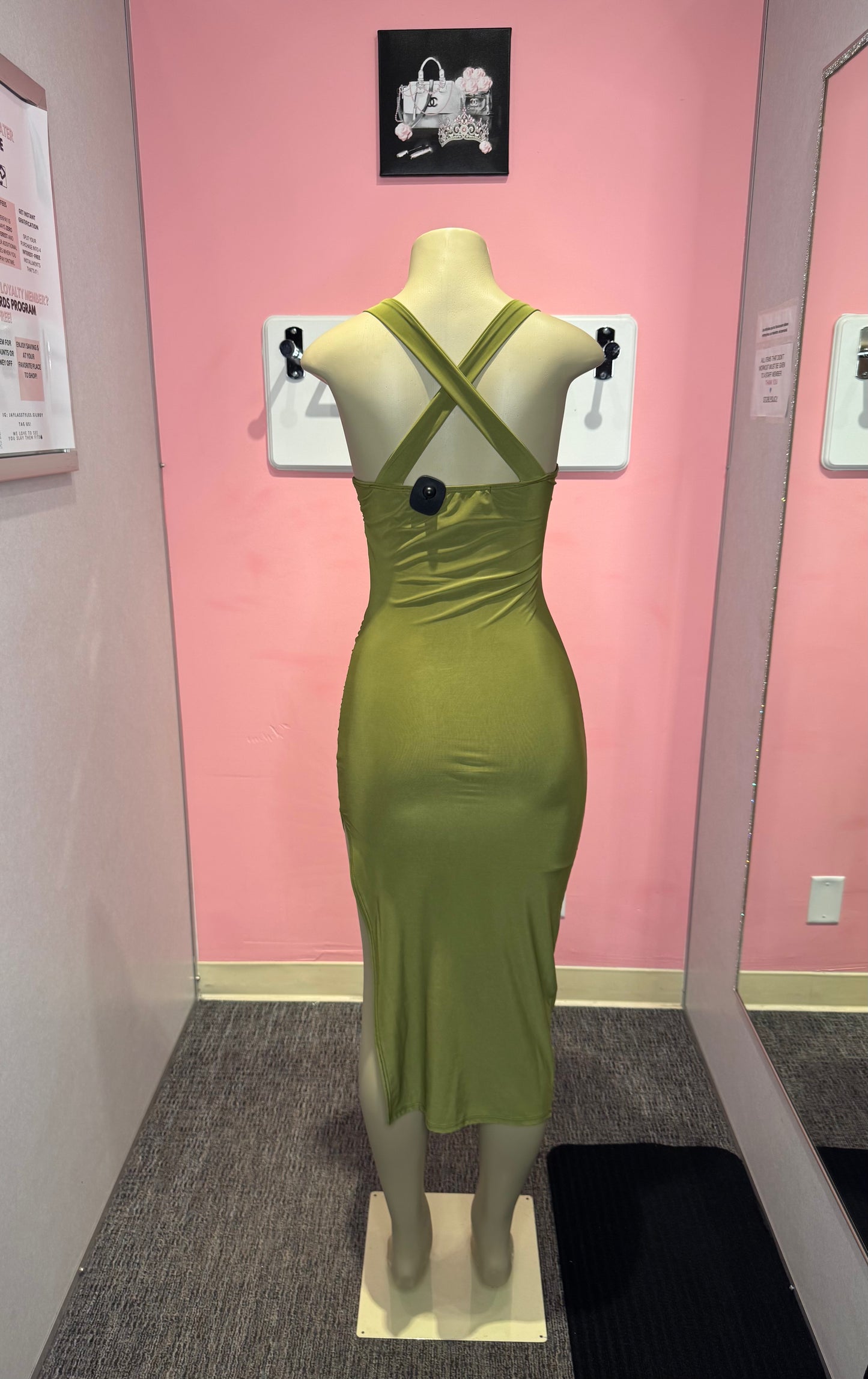 Lina green moss Mindi dress