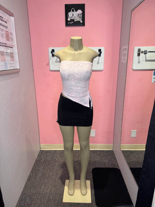 Joan pink lace asymmetric top