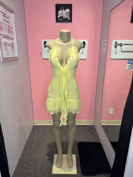 Coco lemon halter mini dress