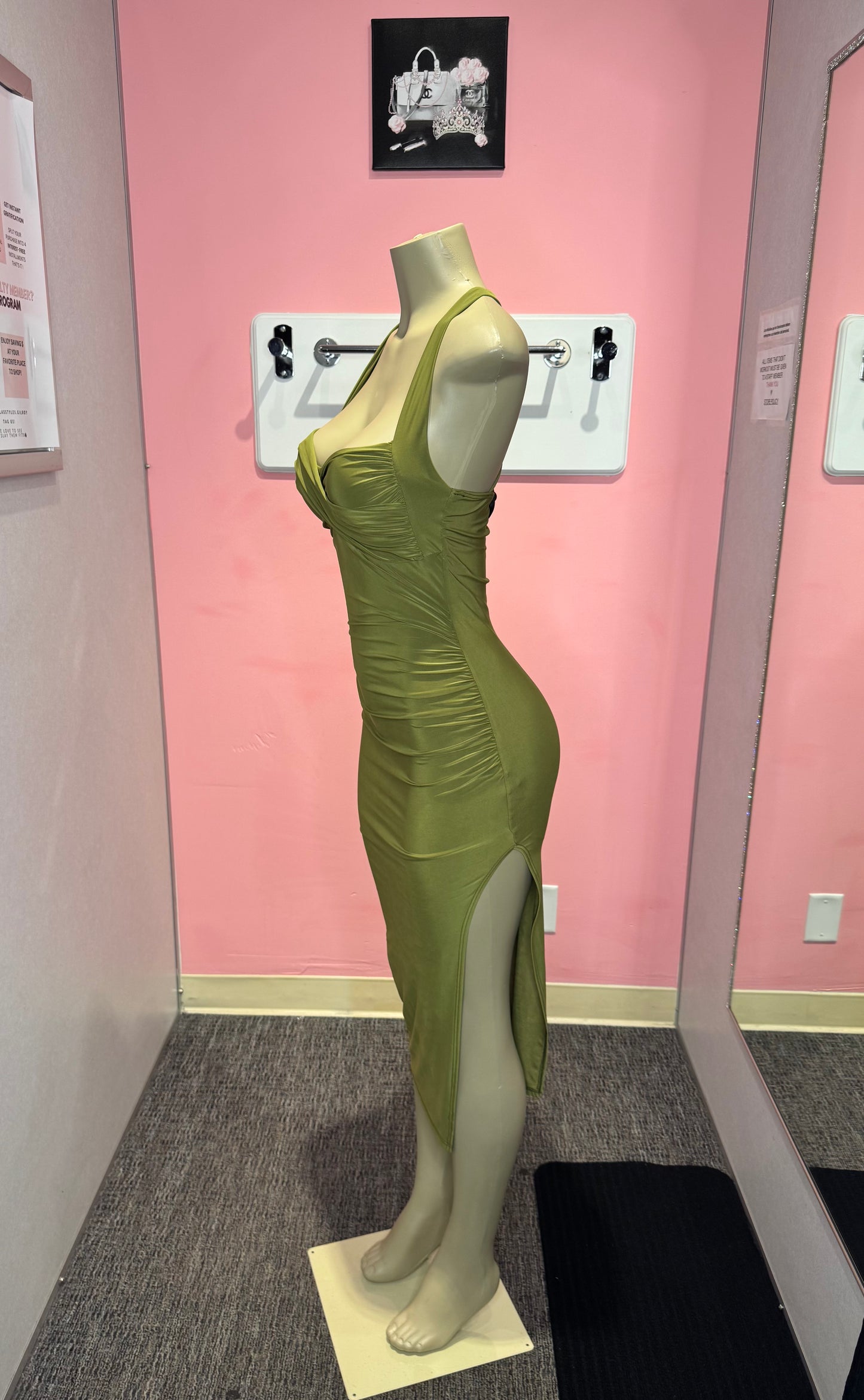 Lina green moss Mindi dress